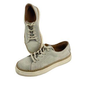 Shabbies Amsterdam Womens Gray Suede Raffa Trim Lace Up Sneakers US 6.5 EU 37